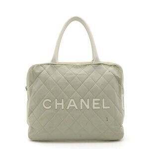 Chanel Canvas Leather Logo Mini Boston Handbag